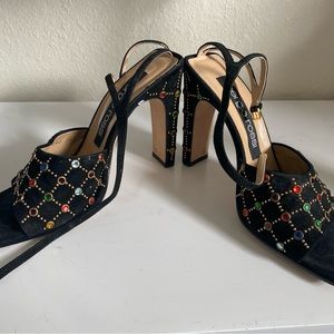 Sergio Rossi Square Toe Ankle Wrap-size 38.5